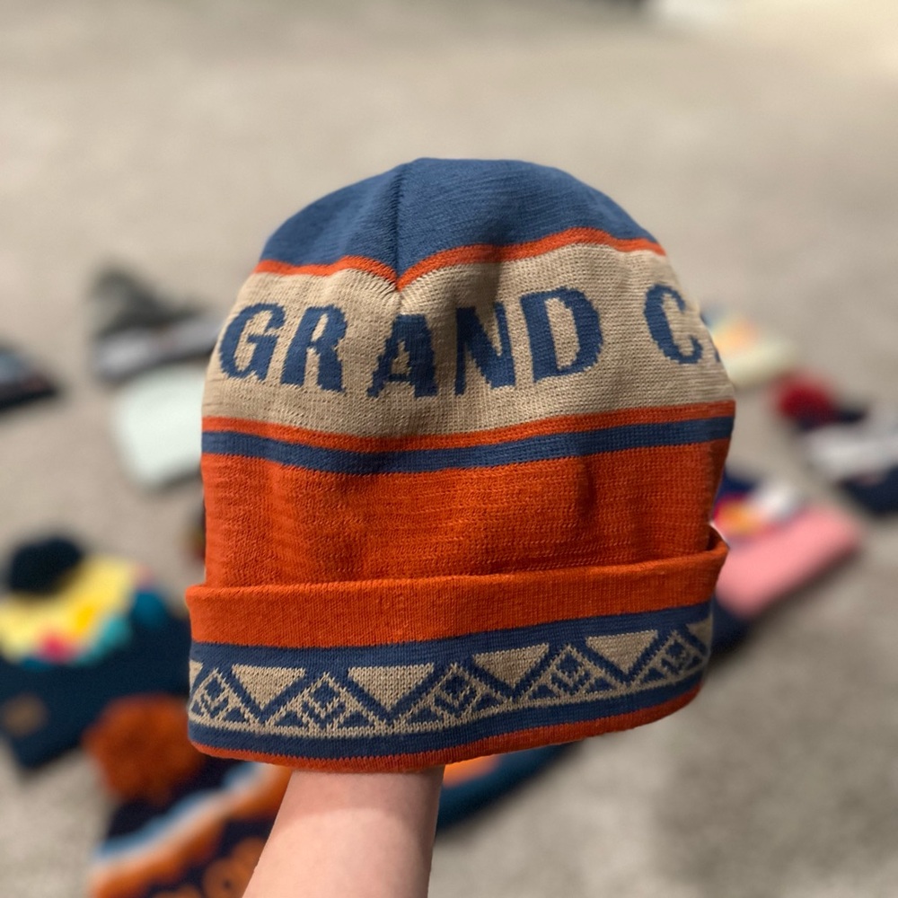 Grand Canyon Knit Beanie - Blue and Orange